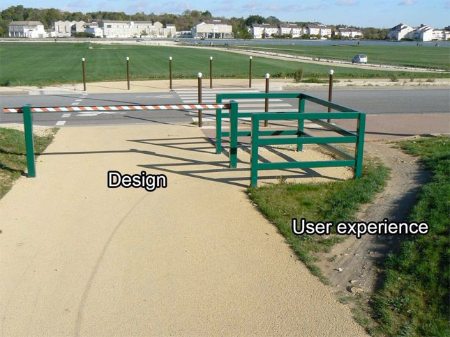 Two paths, one constructed, one manmade