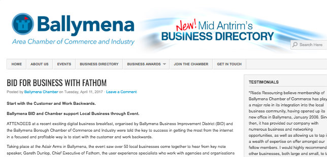 Ballymena Chamber – Bid for Business