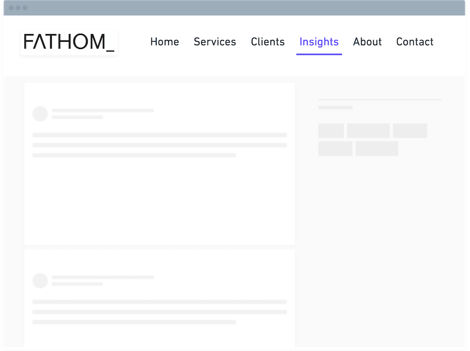 Web page loading, showing skeleton outlines of where content will sit