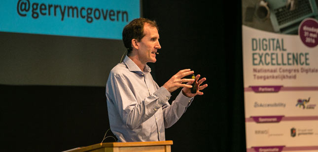 Gerry McGovern speaking at event