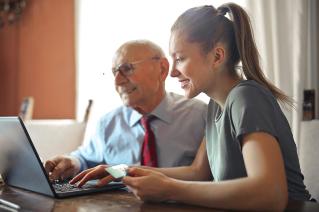 Older user shopping online