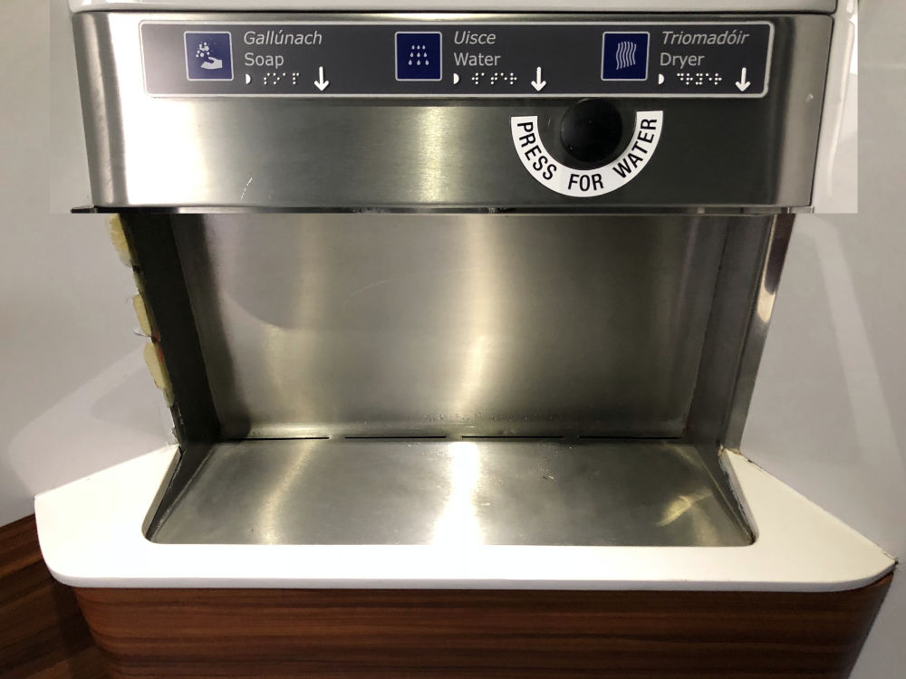 Sink on Enterprise train, with label