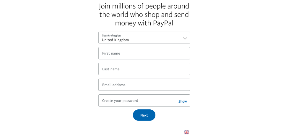 Paypal microcopy