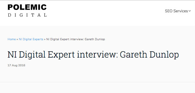 Polemic Digital – Interview: Gareth Dunlop